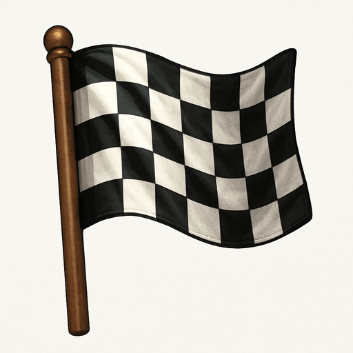 Bitiş bayrağı, yazısız, 3d, gerçekçi.
In-Game asset.  2d.  High contrast.  No shadows