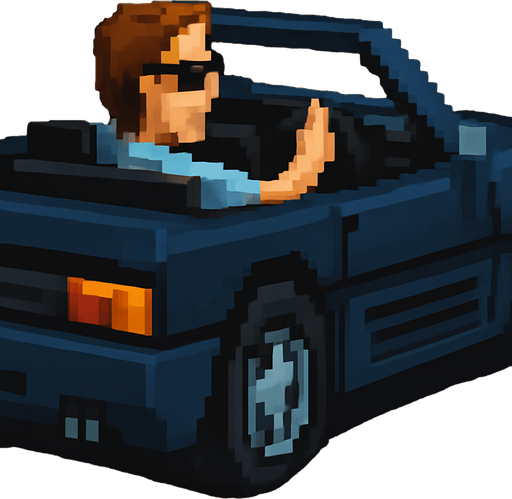 The car is dark blue