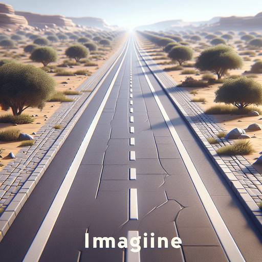 Beautiful road.
Single Game Texture. In-Game asset. 2d. Blank background. High contrast. No shadows.