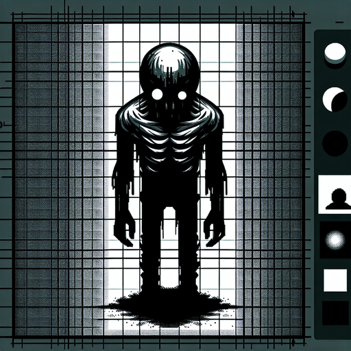 maak een horror player karakter van boven af
Single Game Texture. In-Game asset. 2d. Blank background. High contrast. No shadows.