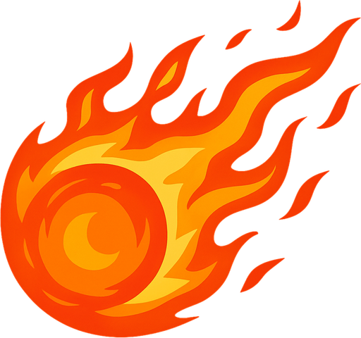 fire ball.
In-Game asset.  2d.  High contrast.  No shadows