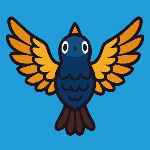 kuş bakışı bird.
In-Game asset.  High contrast.  No shadows