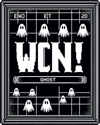 Ghost camera game win screen. YOU WIN! Horror game asset
Single Game Texture. In-Game asset. 2d. Blank background. High contrast. No shadows.