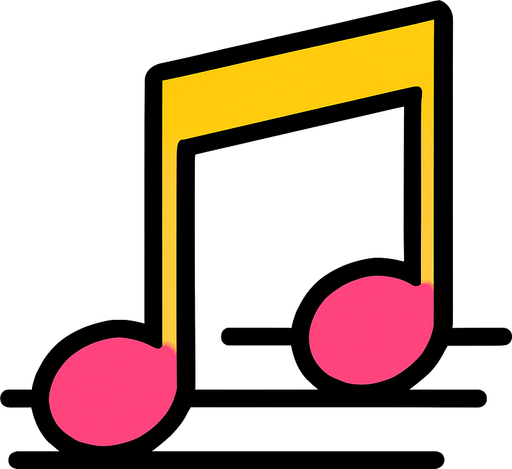 2D muzik notasi.
In-Game asset.  2d.  High contrast.  No shadows