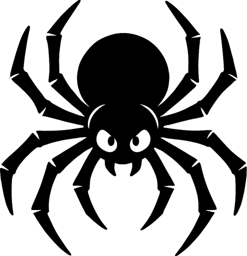 black spider.
In-Game asset.  2d.  High contrast.  No shadows