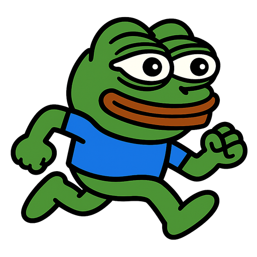 running pepe frog.
In-Game asset.  2d.  High contrast.  No shadows