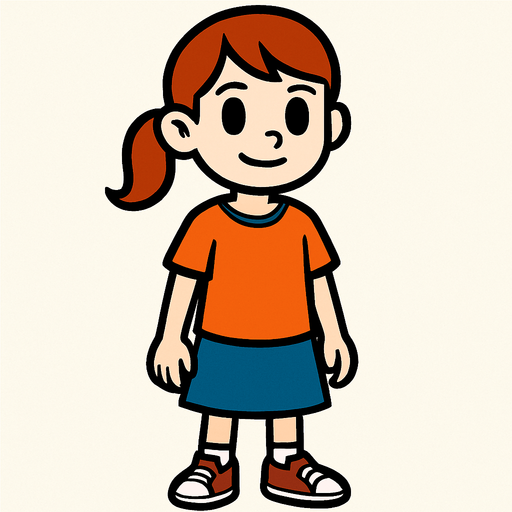 Petite fille de 10 ans.
In-Game asset.  2d.  High contrast.  No shadows