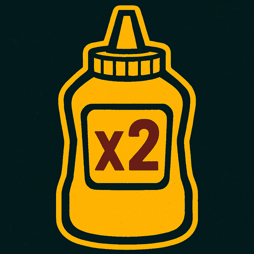 Mustard Bottle, label is x2.
In-Game asset.  2d.  High contrast.  No shadows