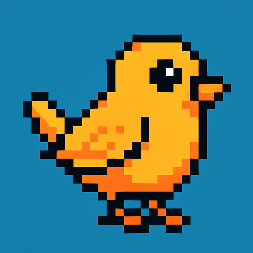 32x32 bird.
In-Game asset.  2d.  High contrast.  No shadows