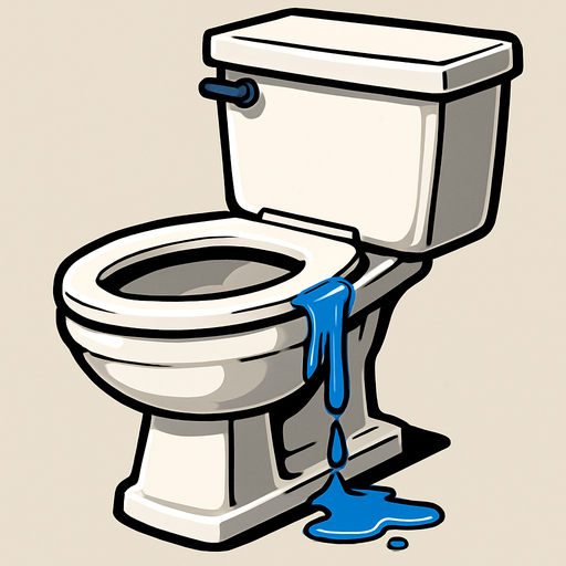 Make a toilet with a small bit of water leaking of the side.
In-Game asset.  2d.  High contrast.  No shadows. Realistic