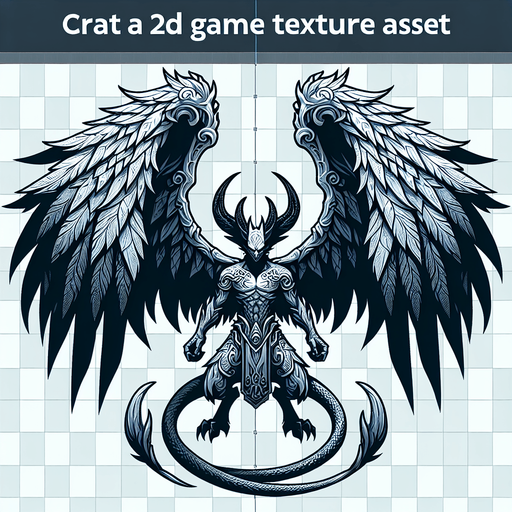 Winged daemon side view Single Game Texture. In-Game asset. 2d. Blank background. High contrast. No shadows.