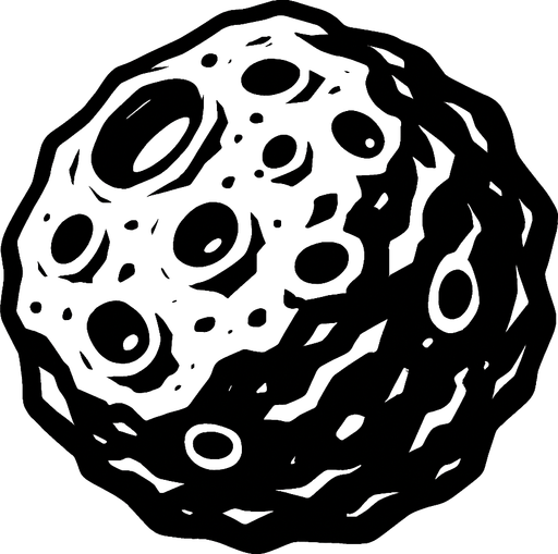 Asteroid.
In-Game asset.  2d.  High contrast.  No shadows