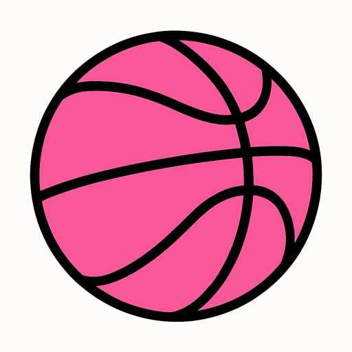 A pink Basketball.
In-Game asset.  2d.  High contrast.  No shadows