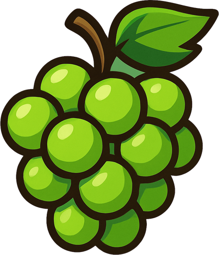 Green grape.
In-Game asset.  2d.  High contrast.  No shadows