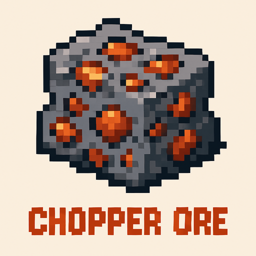 Chopper ore pixart.
In-Game asset.  2d.  High contrast.  No shadows