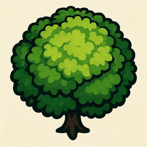tree.
In-Game asset.  2d.  High contrast.  No shadows. Top down view