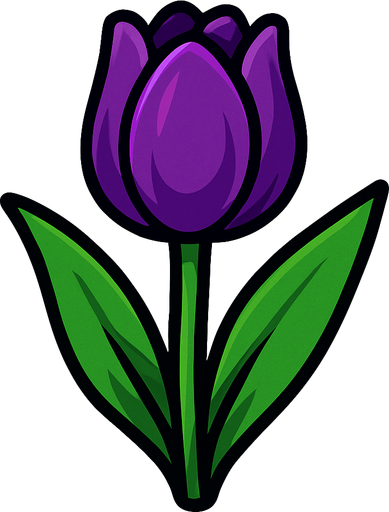 Purple tulip.
In-Game asset.  2d.  High contrast.  No shadows