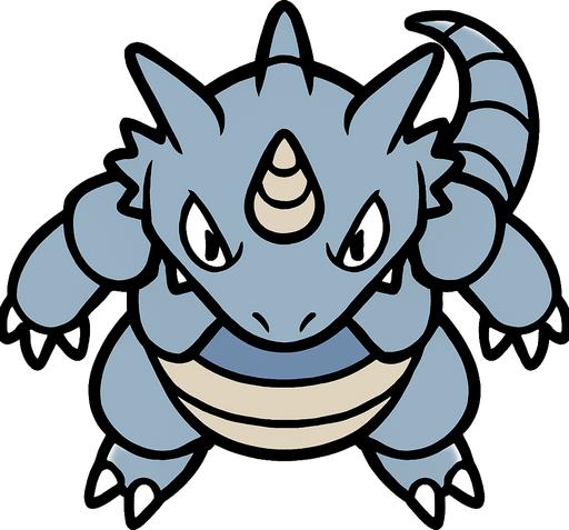 Rhydon, visto desde arriba.
In-Game asset.  2d.  High contrast.  No shadows