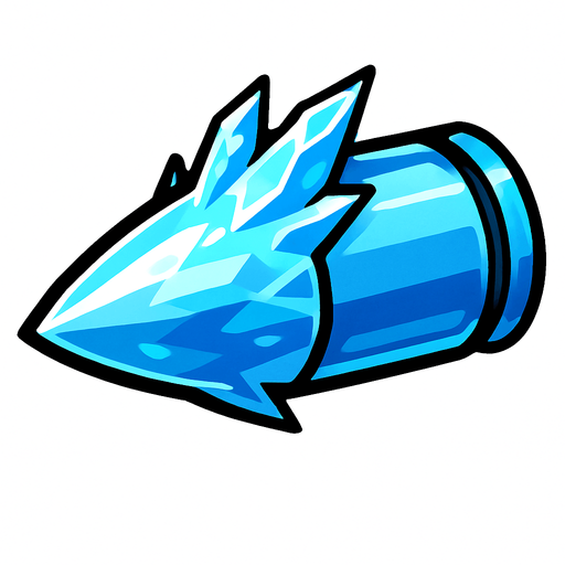 ice bullet.
In-Game asset.  2d.  High contrast.  No shadows