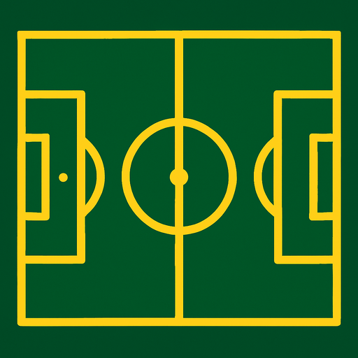 A football field.
In-Game asset.  2d.  High contrast.  No shadows