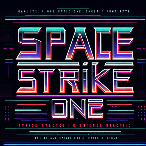 Simple "SPACE STRIKE ONE" text..
Electronic style. no background