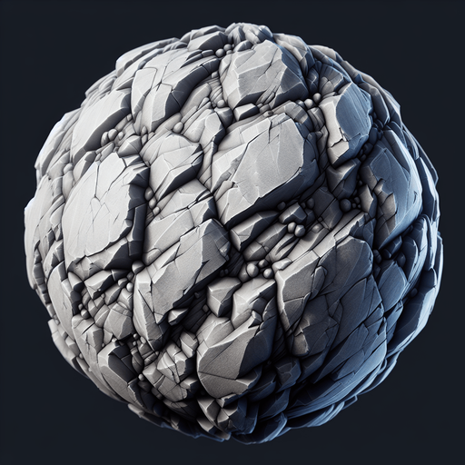 A rock in a rts style Single Game Texture. In-Game asset. 2d. Blank background. High contrast. No shadows.