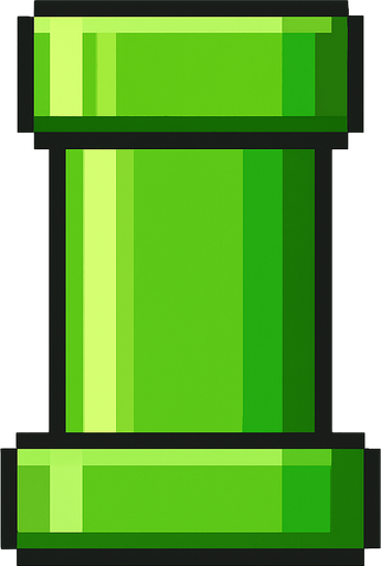 flappy bird pipe.
In-Game asset.  2d.  High contrast.  No shadows