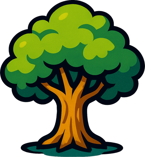 Arbre.
In-Game asset.  2d.  High contrast.  No shadows