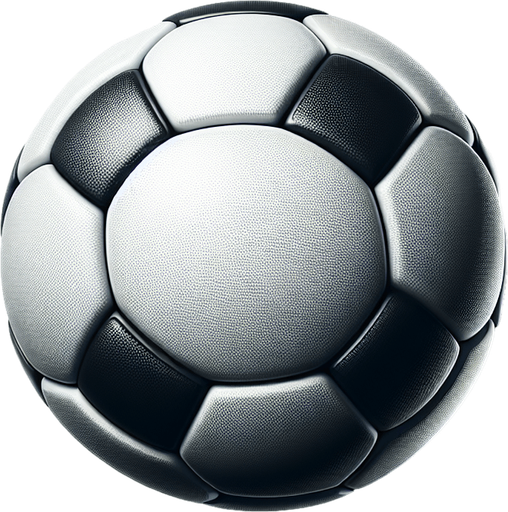 foot ball.
Single Game Texture. In-Game asset. 2d. Blank background. High contrast. No shadows.