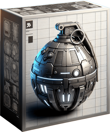 peice of a hi tech bomb.
Single Game Texture.  In-Game asset.  2d.  Blank background.  High contrast.  No shadows