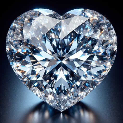 The most precious large heart in diamond, Front view.