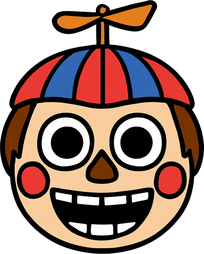 balloon boy head.
In-Game asset.  2d.  High contrast.  No shadows