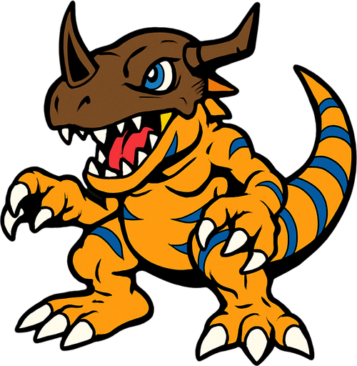 Greymon.
In-Game asset.  2d.  High contrast.  No shadows