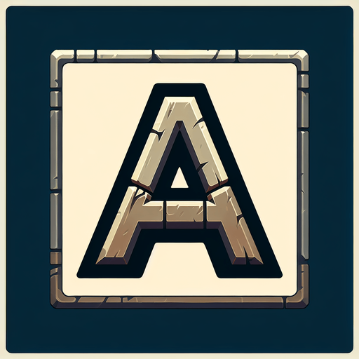 Letter A.
Single Game Texture.  In-Game asset.  2d.  Blank background.  High contrast.  No shadows