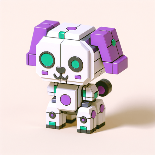 3d kawaii robotic puppy white colour with purple and green. Single Game Texture. In-Game asset. 2d. Blank background. High contrast. No shadows..
Single Game Texture. In-Game asset. 2d. Blank background. High contrast. No shadows.