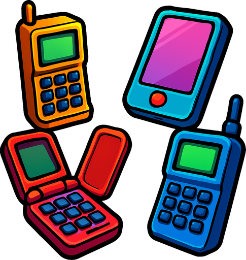 Pack of different phones.
In-Game asset.  High contrast.  No shadows. 3D