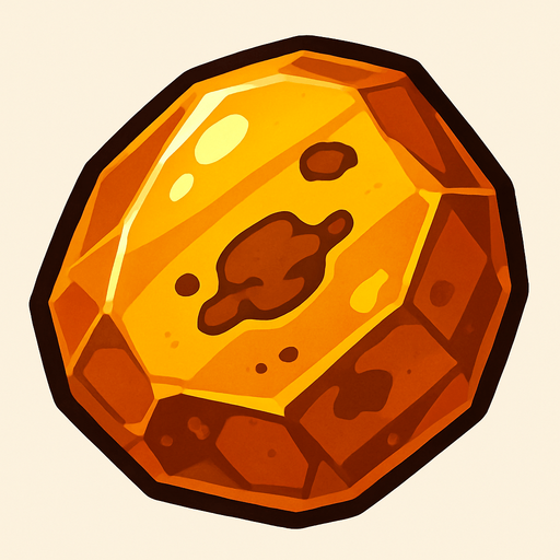 amber stone.
In-Game asset.  2d.  High contrast.  No shadows