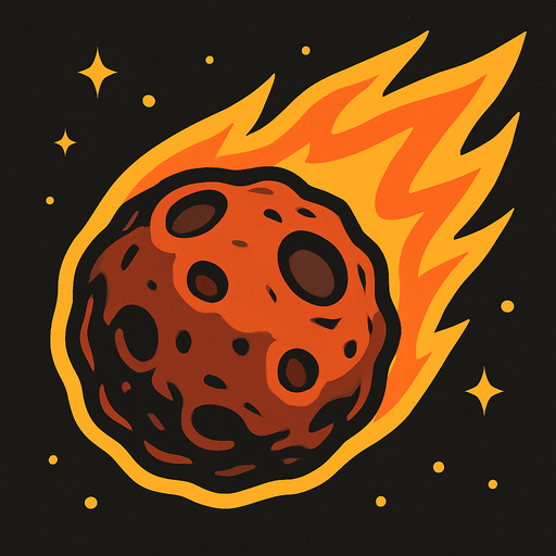Meteor 2d.
In-Game asset.  2d.  High contrast.  No shadows