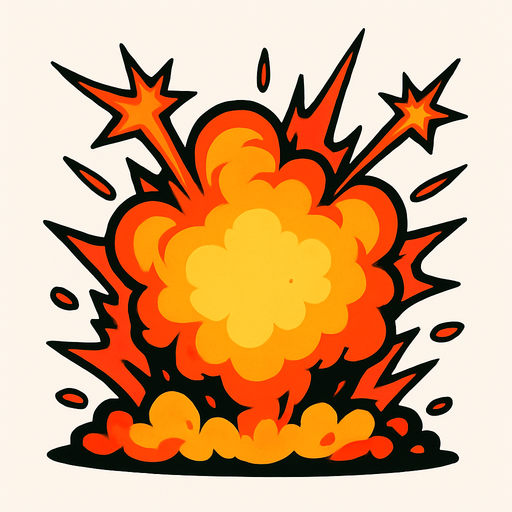 explosion.
In-Game asset.  2d.  High contrast.  No shadows