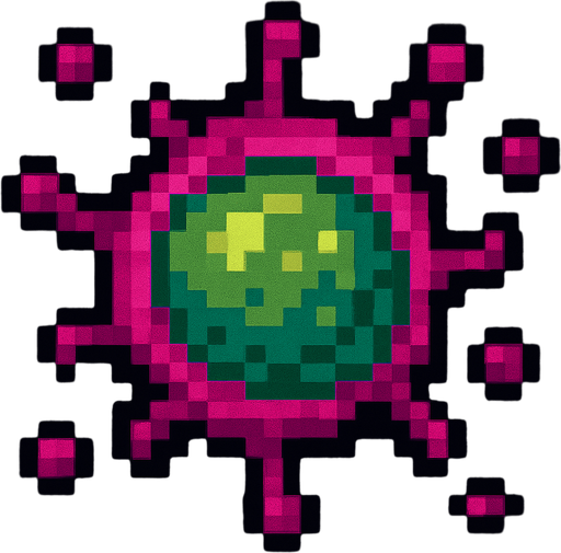 Generame una particula de espora pixela rt.
In-Game asset.  2d.  High contrast.  No shadows