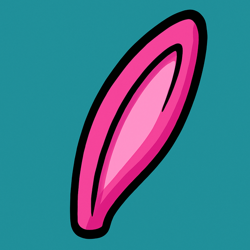 Pink rabbit ear.
In-Game asset.  2d.  High contrast.  No shadows