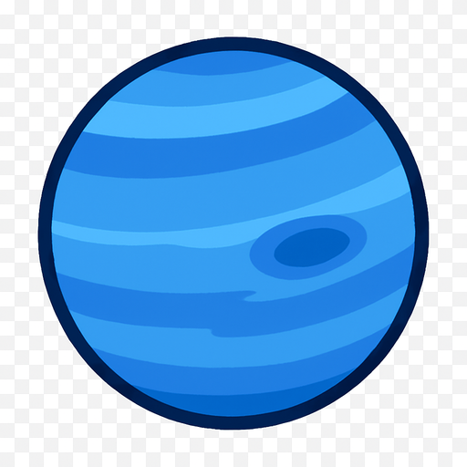 make a blu neptun and make the background transparent.
In-Game asset.  2d.  High contrast.  No shadows