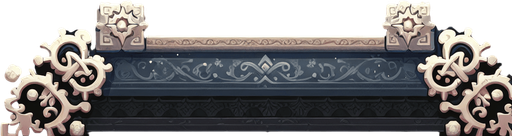 an empty painting with a winter styled frame Single Game Texture. In-Game asset. 2d. Blank background. High contrast. No shadows.