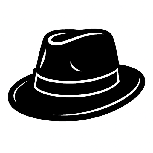 Un sombrero negro.
In-Game asset.  2d.  High contrast.  No shadows