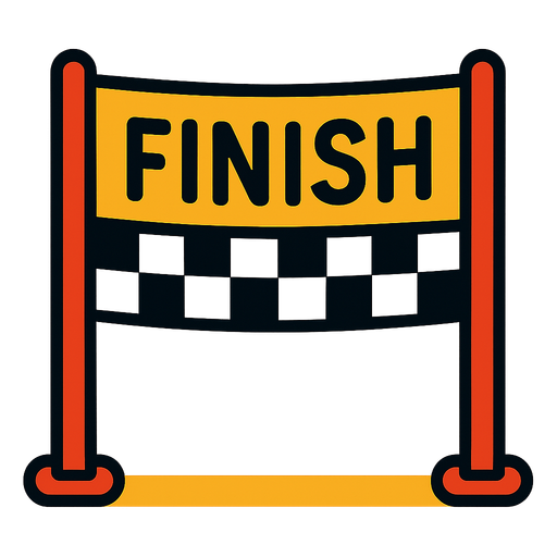 finish line.
In-Game asset.  2d.  High contrast.  No shadows
