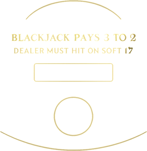 "Crea un asset de fondo para la mesa de Blackjack de un casino virtual, diseñada específicamente para un solo jugador.

Características visuales:

Material: Debe ser un fieltro de casino de alta calidad. El color principal debe ser un verde esmeralda profundo y rico, con una textura sutil que simule el fieltro real (sin ser demasiado ruidosa o distractora).

Diseño de la Mesa: Incluye las líneas y marcadores clásicos de una mesa de Blackjack, adaptada para un único jugador:

Un arco o semicírculo claro para la posición del crupier, ubicado en la parte superior de la mesa.

Una única área claramente definida para la posición del jugador, ubicada frente a la posición del crupier. Esta posición debe tener un círculo para la apuesta.

Un área designada para las cartas del crupier.

Si es posible, incluye un texto sutil y elegante en dorado o blanco que indique las reglas básicas del Blackjack, como "BLACKJACK PAYS 3 TO 2" y "DEALER MUST HIT ON SOFT 17" (o las reglas que prefiera.
In-Game asset.  2d.  High contrast.  No shadows