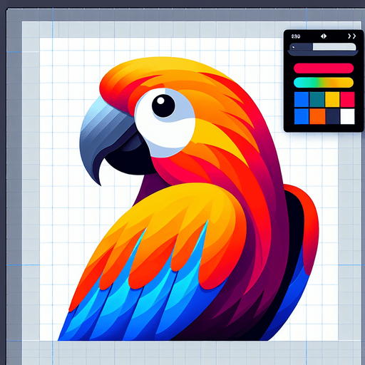 parrot bird.
Single Game Texture. In-Game asset. 2d. Blank background. High contrast. No shadows.