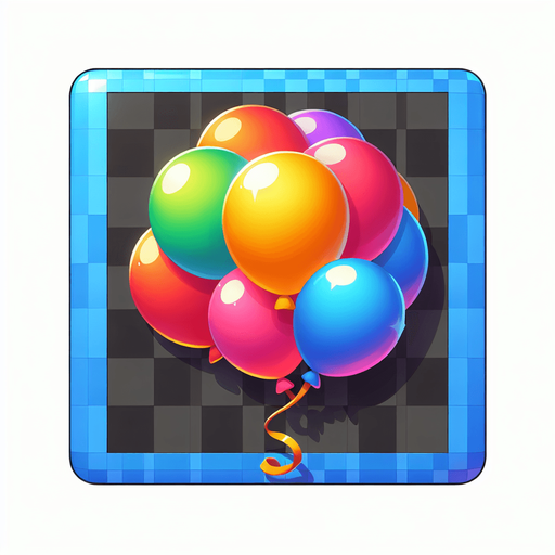 Colorful balloon without background.
Single Game Texture.  In-Game asset.  2d.  Blank background.  High contrast.  No shadows