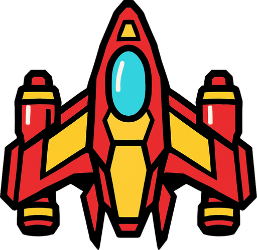 Spaceship.
In-Game asset.  2d.  High contrast.  No shadows