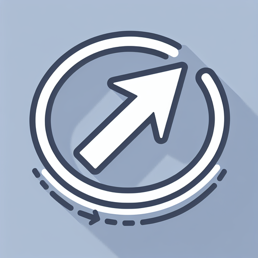 thin white counterclockwise rotating arrow